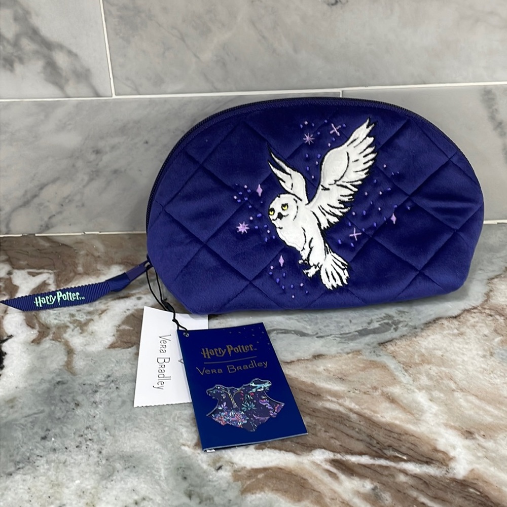 BNWT Vera Bradley Harry Potter FORBIDDEN FOREST Clamshell Cosmetic Bag Hedwig